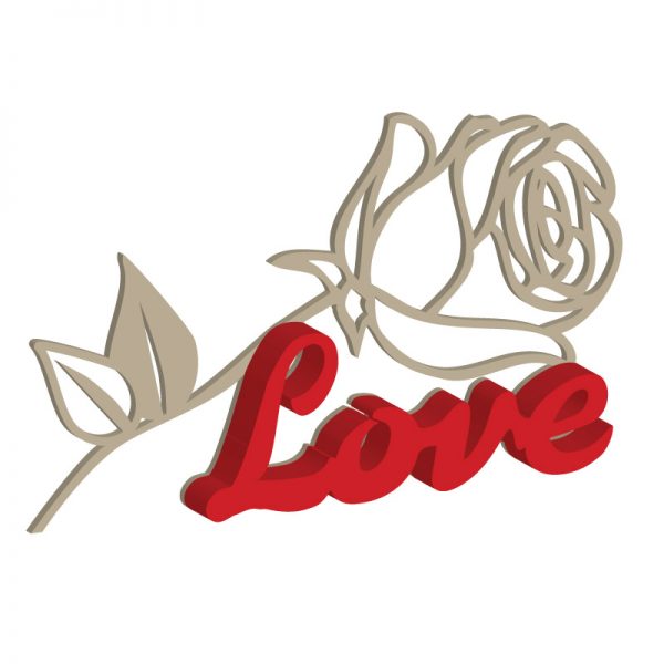 Langstielige Rose mit Schriftzug