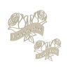 Laubsägevorlage Rosenblüten mit Ich-liebe-Dich-Schriftzug