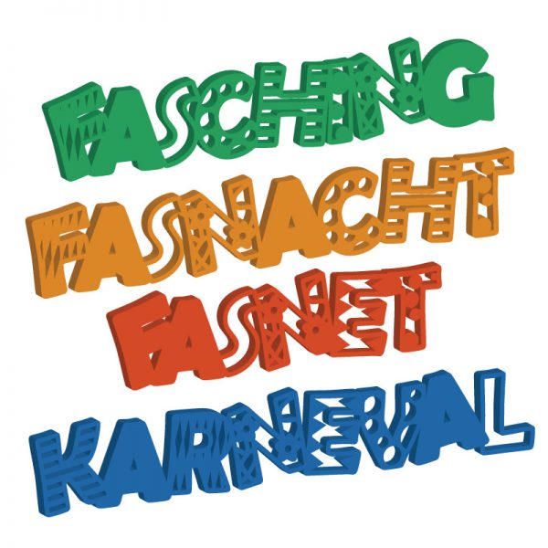 Laubsägevorlage Schriftzüge für Fasnacht, Fasching, Fasnet, Karneval