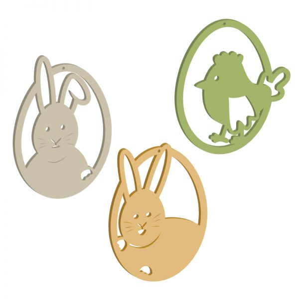 Laubsägevorlage | Osteranhänger Hase & Küken