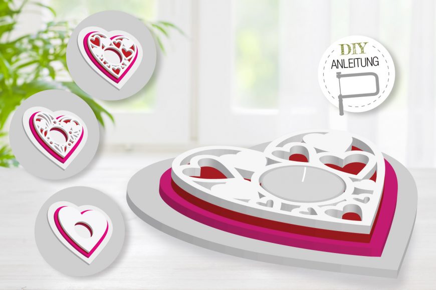 Teelichthalter HERZ | DIY-Anleitung für schöne Tischdeko